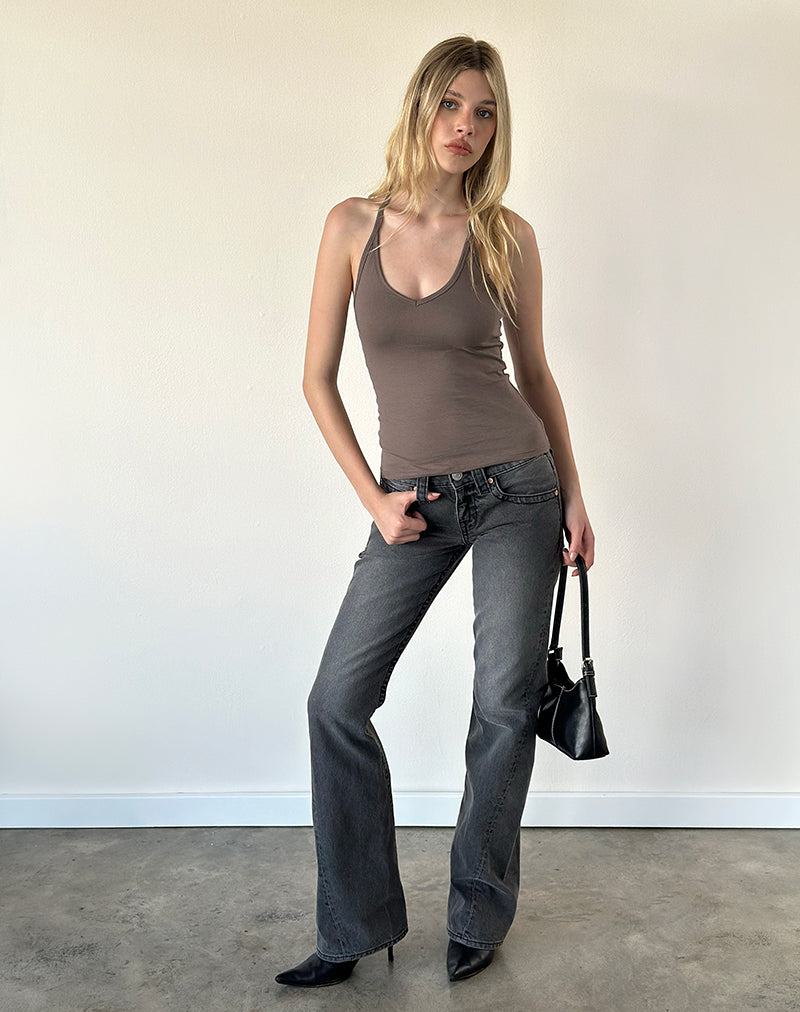 Nemue Plunge Racerback Top in Coffee Quartz